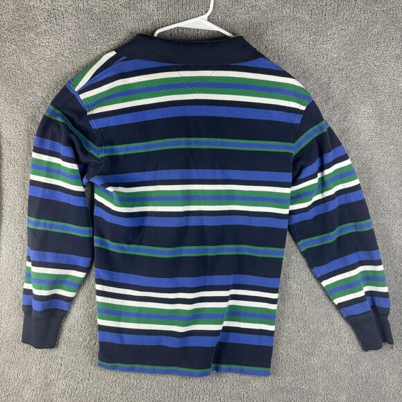 Tommy Hilfiger Pullover Shirt Mens Large Striped Rugby Long Sleeve Casual - Picture 9 of 10